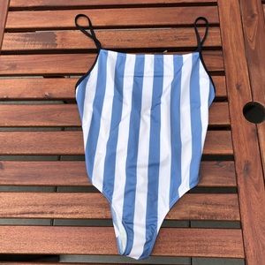 Solid and Striped One piece swimsuit